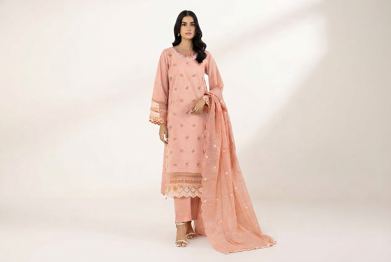 3 piece Embroidered Lawn Suit